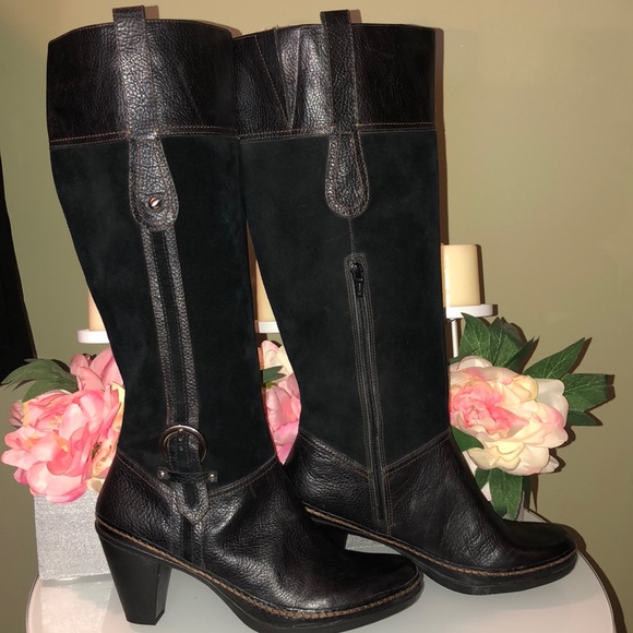 Naturalizer Leather & Suede Brown Calf Boots 10M - Picture 3 of 7